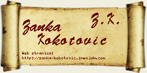 Žanka Kokotović vizit kartica